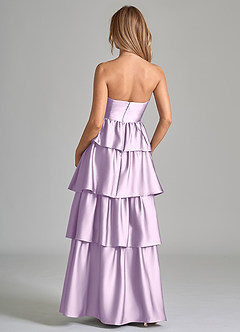 Azazie Faye Robes de demoiselle d'honneur Robe Trapèze en Satin extensible Rayé Frostiges Flieder image7