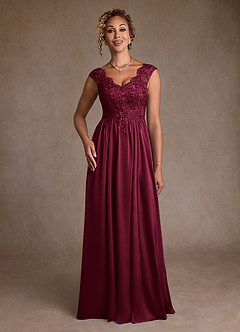 Azazie Amethyst Abiti per la Madre della Sposa Abito A-Line in Pizzo Borgogna image4