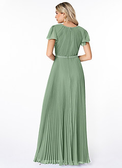 Azazie Kara Modest Bridesmaid Dresses A-Line Pleated Chiffon Floor-Length Dress image2