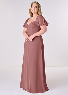 Barbie ♥ Azazie Bridesmaid Dresses Desert Rose A-Line Pleated Chiffon Dress image9