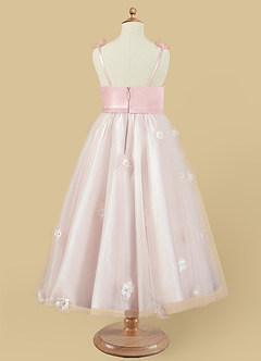 Azazie Doe Flower Girl Dresses Blushing Pink A-Line Lace Tulle Dress image5