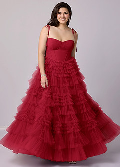 Barbie ♥ Azazie Bridesmaid Dresses Scarlet A-Line Sweetheart Neckline Tulle Dress image6