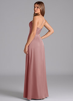Azazie Trina Bridesmaid Dresses Dusty Rose A-Line One Shoulder Stretch Satin Dress image6