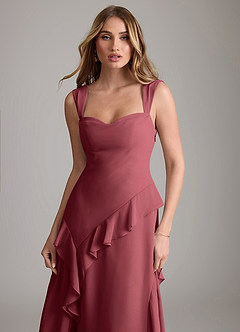 Azazie Sloane Bridesmaid Dresses Merlot A-Line Sweetheart Neckline Chiffon Dress image6