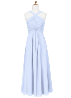 Azazie Anthea Junior Ice Pleated Chiffon Dress image6
