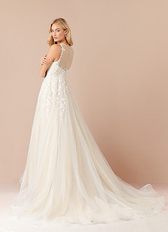 Azazie Deveny Wedding Dresses Ball-Gown Sequins Tulle Chapel Train Dress image5