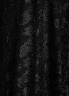 Azazie Bernadette Mother of the Bride Dresses Black A-Line Off the Shoulder Floral Burnout Dress image7