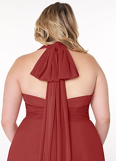 Azazie Fifi Robes de demoiselle d'honneur Robe Trapèze Convertible en Mousseline de soie Sans bretelle Rouille image14