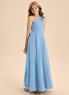 Azazie Charlize Junior Powder Blue A-Line Pleated Chiffon Dress image5