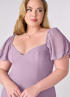 Barbie ♥ Azazie Bridesmaid Dresses Wisteria A-Line Pleated Chiffon Dress image10