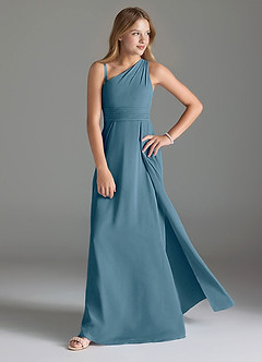 Azazie Dallas Junior Bermuda A-Line Pleated Chiffon Dress image3