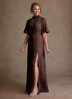 Azazie Hypatia Suknie dla Matki Panny Młodej Osłona Pofałdowany Kwiatowe wypalenie Długość podłogi Sukienka image2