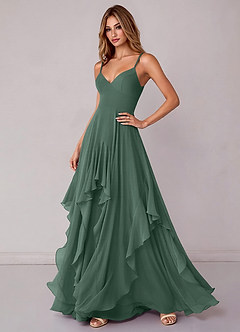 Azazie Zaina Brautjungfernkleider A-Linie Chiffon Kleid Seemoos image5