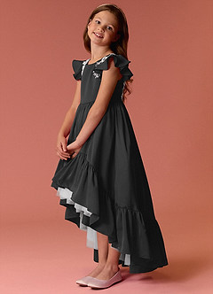 Barbie ♥ Azazie vestidos de niña de las flores Vestido de Negro de Satén Elástico de Corte En A con Encaje image4