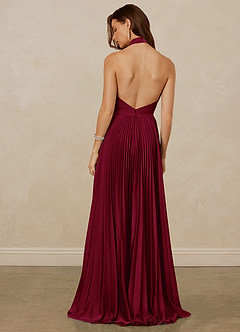 Christian Siriano Bridal for Azazie 1007 Bridesmaid Dresses Burgundy A-Line Pleated Stretch Satin Dress image6