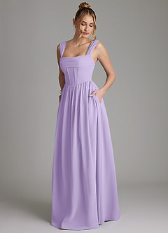 Azazie Caterina Bridesmaid Dresses Lilac A-Line Corset Chiffon Dress image5