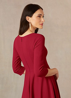 Azazie Nassif Kleider für die Brautmutter A-Linie Stretch-Krepp Kleid Scharlachrot image5