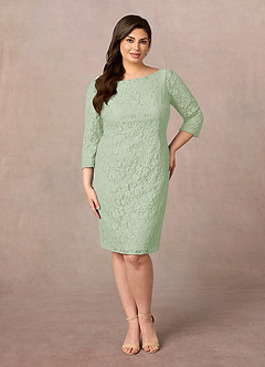 Azazie Madrid Final Sale Rust Sheath Lace Dress image6