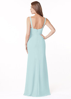 Azazie Salma Final Sale Sea Glass Sheath Side Slit Chiffon Dress image2