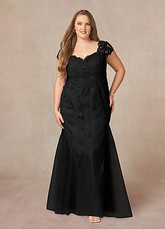 Azazie Marbella Mother of the Bride Dresses Mermaid Queen Anne Sequins Lace Floor-Length Dress image7