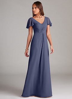 Azazie Soren Bridesmaid Dresses Stormy A-Line Ruched Chiffon Dress image4