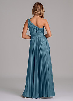 Azazie Lyrica Bridesmaid Dresses Bermuda A-Line One Shoulder Stretch Satin Dress image8