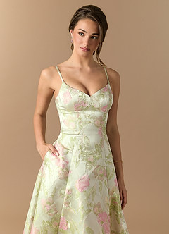 Raquel Blush Floral Green Maxi Dress image4