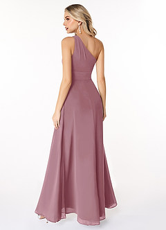 Azazie Dallas Bridesmaid Dresses Vintage Mauve A-Line One Shoulder Chiffon Dress image2