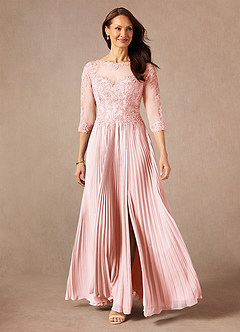 Azazie Corinne Mother of the Bride Dresses Blushing Pink A-Line Sequins Chiffon Dress image3