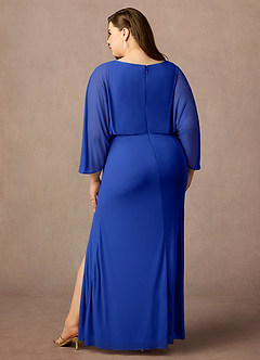Azazie Ysabella vestidos de madre de la novia Vestido de Azul Real de Malla de Sirena con Plisado image7