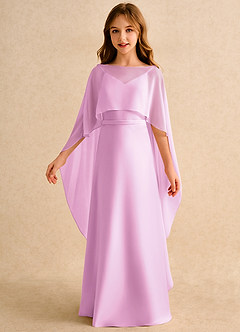 Azazie Fishie Girls Formal Robe Demoiselle D'honneur Fillette Robe Trapèze en Mat Satiné Rose Bonbon image5