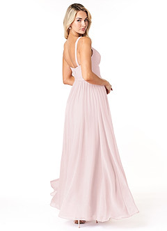 Azazie Chanel Bridesmaid Dresses Blushing Pink A-Line Pleated Chiffon Dress image5
