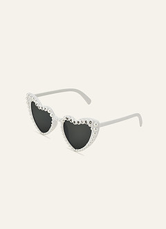 front Gafas de sol Pearl Heart listas para la foto