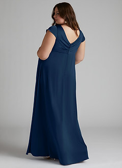 Azazie Allessia Abiti da damigella d'onore premaman Abito A-Line Plissettato Raso Elasticizzato Floor-Length image9