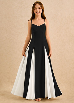 Azazie Mousey Junior Formal Flower Girl Klänningar Klä A-Line i Stretch crepe Älskling Halsringning image3