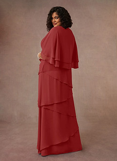 Azazie OHara 신부의 어머니 드레스 A라인 쉬폰 플로어 길이 드레스 image11