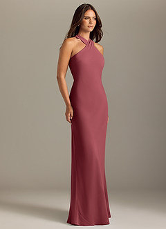 Azazie Doretta Bridesmaid Dresses Merlot Mermaid Pleated Chiffon Dress image3