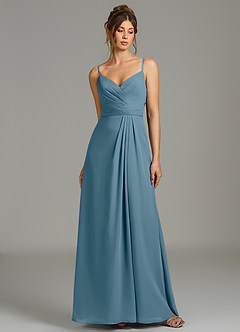 Azazie Sherah Abiti da Damigella Abito A-Line in Chiffon Plissettato Bermuda image1