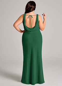 Azazie Rylina Bridesmaid Dresses Dark Green Mermaid Pleated Chiffon Dress image8