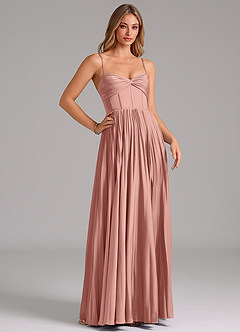 Azazie Tyla Bridesmaid Dresses Rosette A-Line Sweetheart Neckline Stretch Satin Dress image3