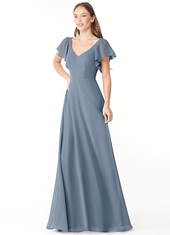 Azazie Syenna Bridesmaid Dresses Twilight A-Line Ruched Chiffon Dress image4