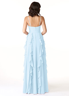 Azazie Peyton Bridesmaid Dresses Sky Blue A-Line Ruched Chiffon Dress image2