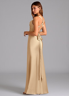 Azazie Hati Brudtärnklänningar Klä av Sjöjungfru i Stretch Satin Champagne image6