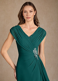 Azazie Bronson Mother of the Bride Dresses Peacock A-Line Pleated Chiffon Dress image5