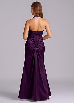 Azazie Destiny Bridesmaid Dresses Grape Mermaid Sweetheart Neckline Stretch Satin Dress image2
