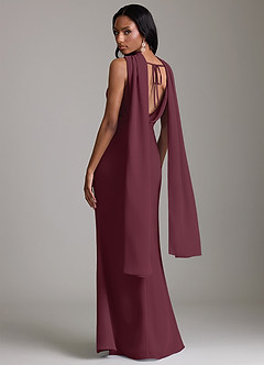 Azazie Linelle 신부 들러리 드레스 인어 주름진 쉬폰 바닥 길이 드레스 image10