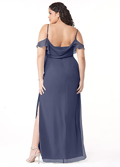 Azazie Emeralda Bridesmaid Dresses Stormy Sheath Off the Shoulder Chiffon Dress image8