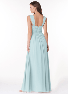 Azazie Zapheira Bridesmaid Dresses Mist A-Line Ruched Chiffon Dress image2