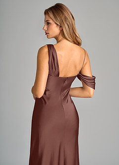 Azazie Celina Vestidos de damas de honor Vestido de Expresado de Satén Elástico de Corte Recto con Vestidos sin tirantes image8