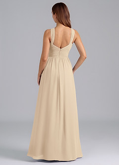 Azazie Mianna Bridesmaid Dresses Champagne A-Line Pleated Chiffon Dress image2